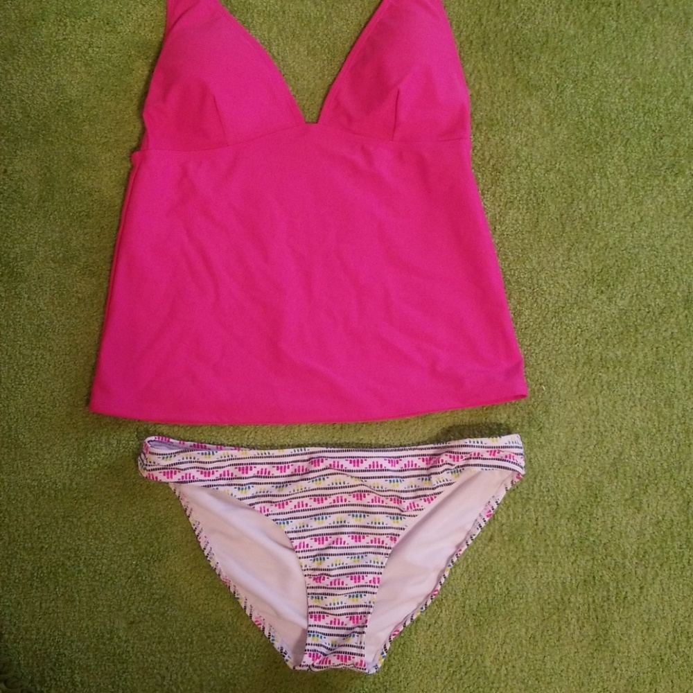 Hot pink bathing suit